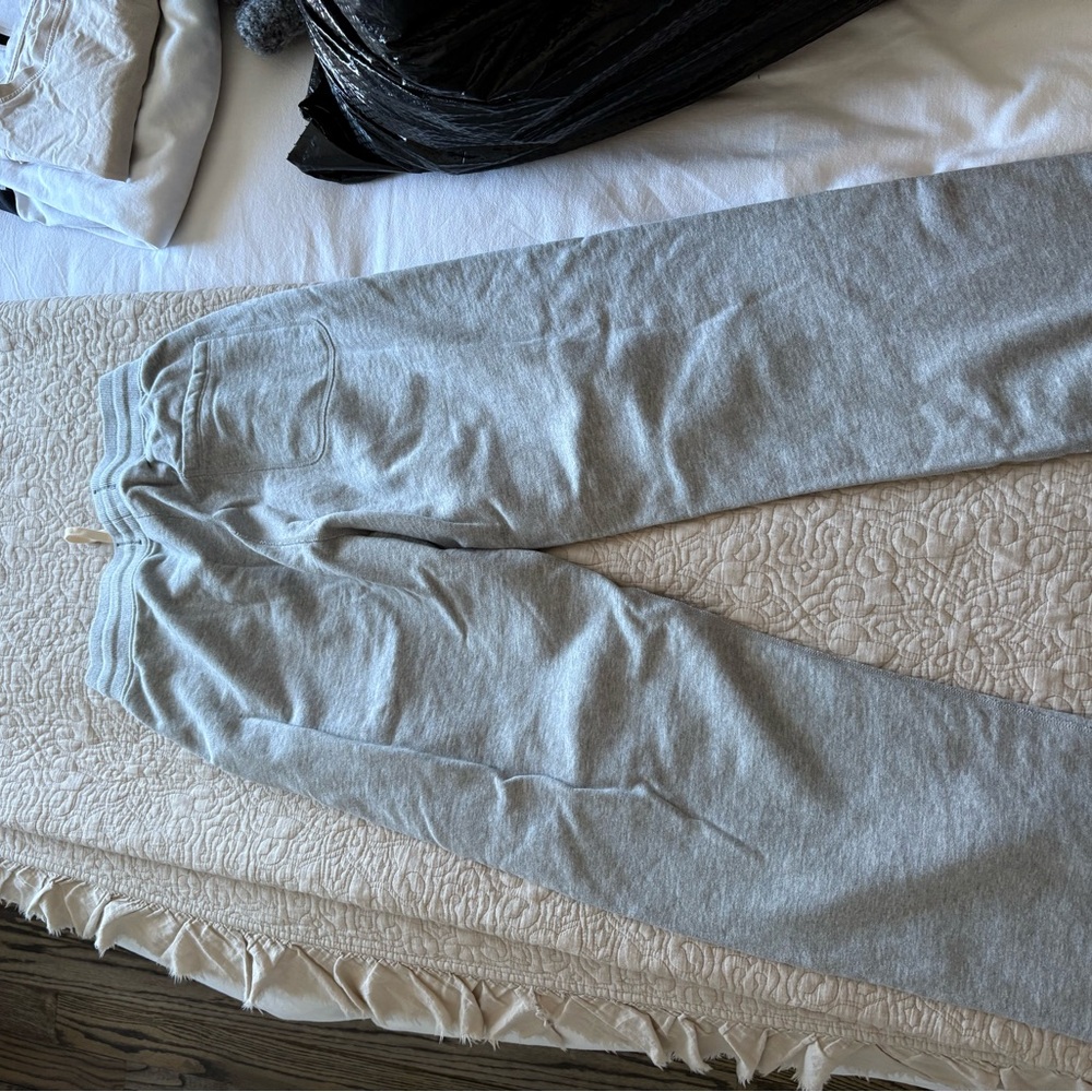 Gray Sweatpants with Cream Drawstrings - Picture 3 of 3